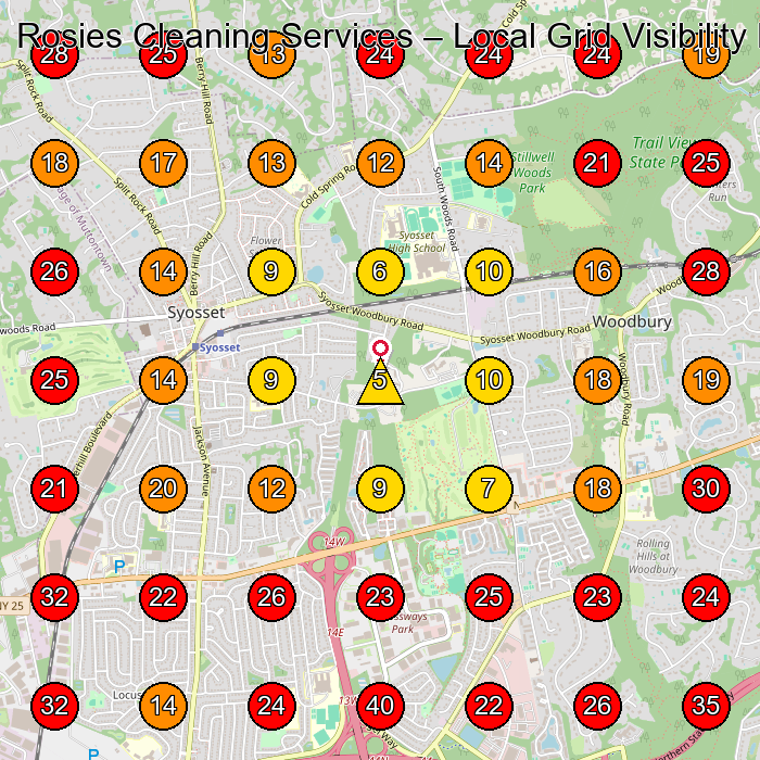 Rosies Cleaning Services GeoGrid visibility map for House Cleaning Service in Syosset
